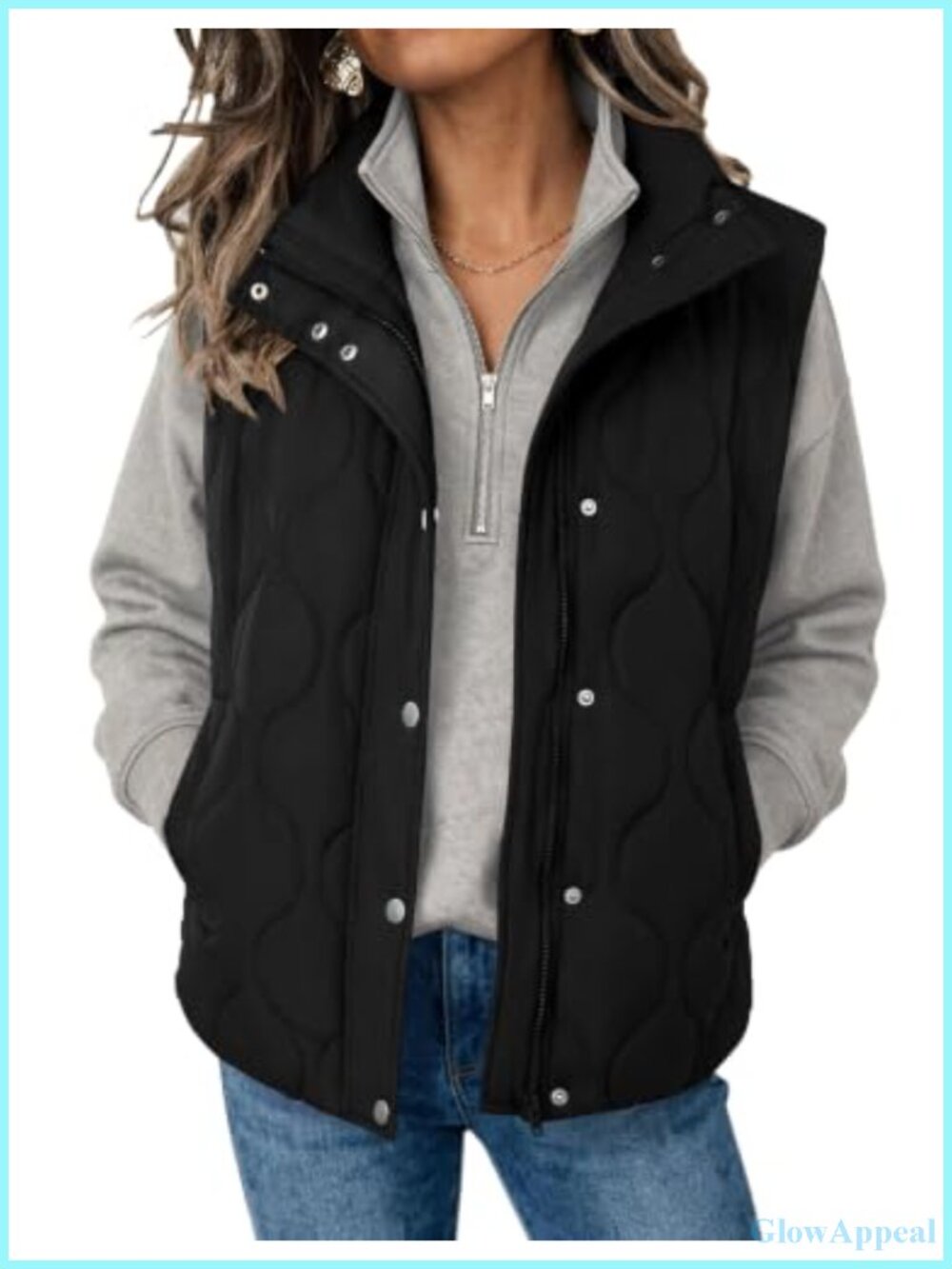 Women's Oversized Quilted Puffer Vest Zip Up Sleeveless Winter Outerwear